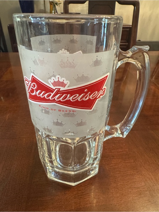 Budweiser Other - 32 oz. Budweiser Clear Beer Drinking Glass with Red Logo New 4 cups